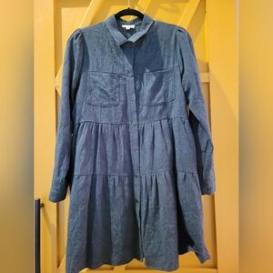 Umgee Emerald Green Button-Down Dress